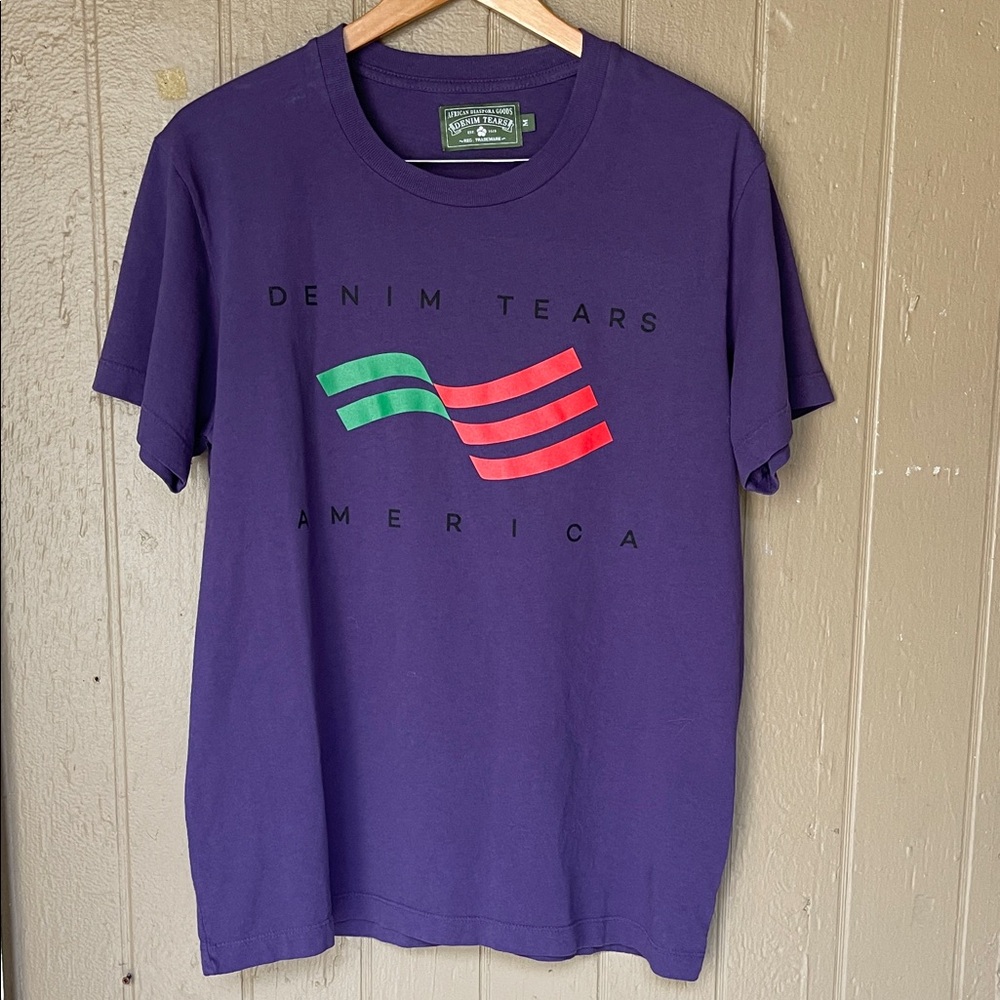 Denim Tears Men's Purple Short Sleeve Graphic Tee